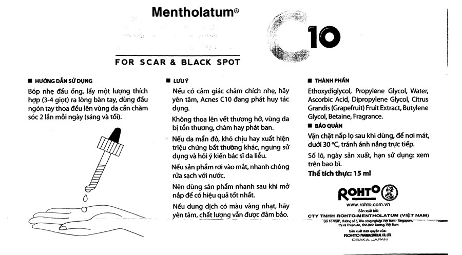 Serum Acnes C10 làm mờ thâm nám, sáng da